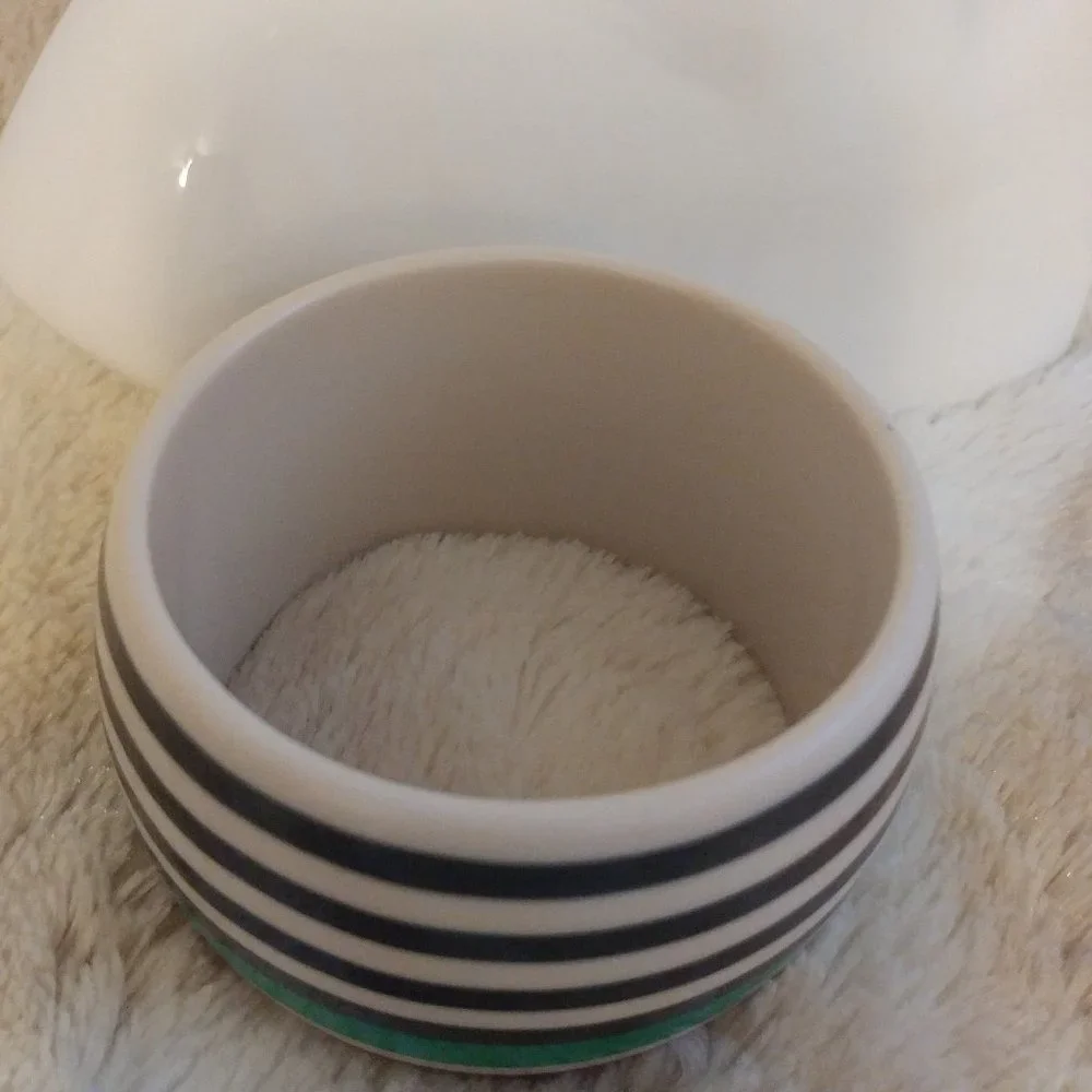 Juicy Couture Blue, Green and White Stripe Bangle EUC - Picture 5 of 5